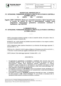 Adottato il decreto di approvazione della