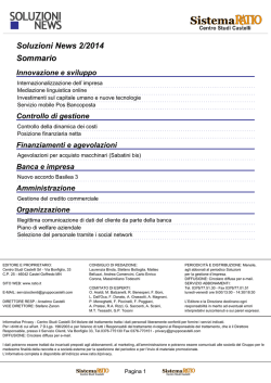 Soluzioni News 2/2014 Sommario