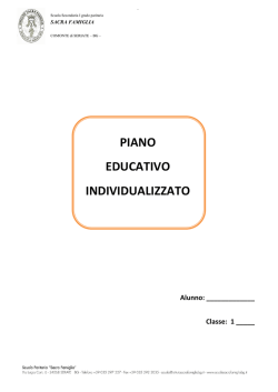 PIANO EDUCATIVO INDIVIDUALIZZATO Alunno: ______