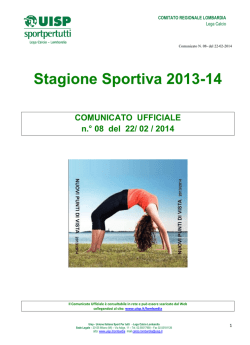 Comunicato Ufficiale Regionale 08 del 22-02-2014