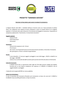 Scheda sintetica tirocini garanzia giovani