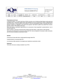 Modulo Giuridico e tecnico per addetti utilizzatori ple