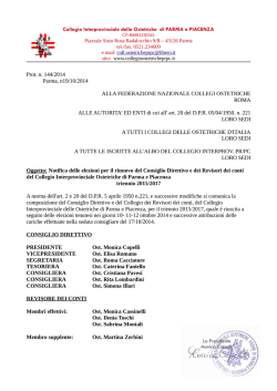 cariche elette - Collegio Interprovinciale delle Ostetriche della