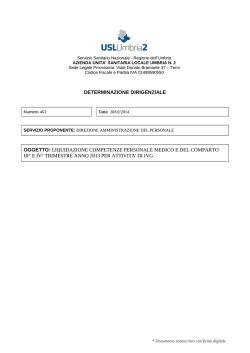 liquidazione competenze personale medico e del comparto iii&deg; e iv