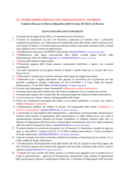 Elenco E2- Studio osservazionale non farmacologico