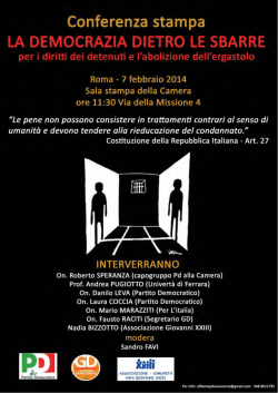 "La democrazia dietro le sbarre". Cartella stampa (pdf)
