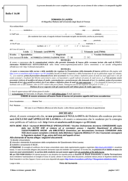 domanda di laurea - Scienze della Formazione