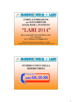 1) “LARI 2014” e storia della Misericordia