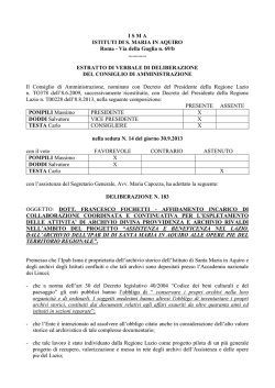 Incarico archivio storico ISMA