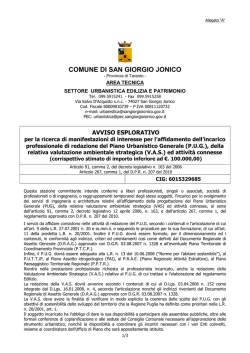 Avviso esplorativo  - Comune di San Giorgio Ionico