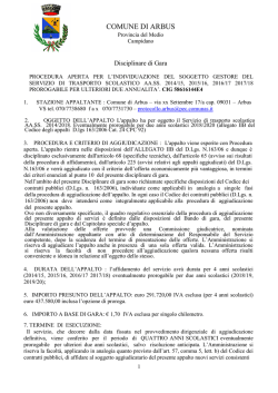 Disciplinare Servizio Trasporto Scolastico 2014