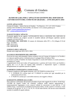 bando centro estivo 2014 - Portale degli Enti