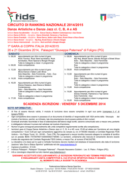 Programma Danze Artistiche - Umbria