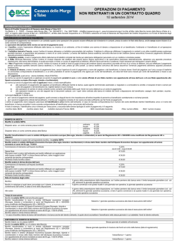 operazioni di pagamento non rientranti in un contratto quadro