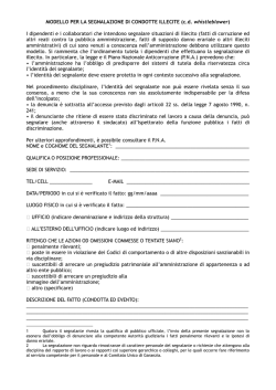 Modello per segnalazioni illeciti