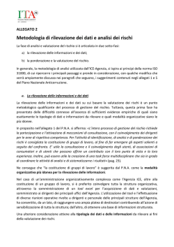 Metodologia di rilevazione dei dati e analisi dei rischi