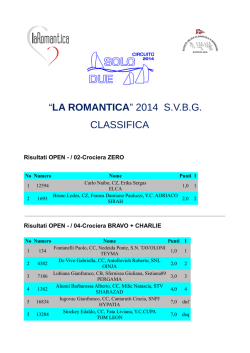 la romantica 2014 &ndash; classifica finale per categorie