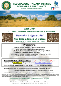 TREC 2014 Domenica 3 Agosto 2014 ASD Circolo Ippico Le Querce