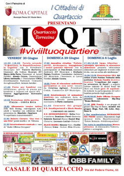 Scarica il programma degli eventi di Quartaccio