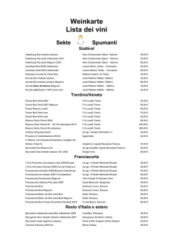 Weinkarte Lista dei vini