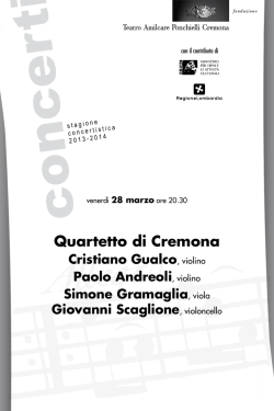 programma di sala - Teatro Amilcare Ponchielli