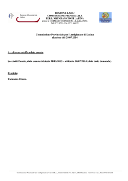 29 Luglio 2014 - Camera di Commercio di Latina