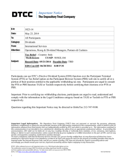 Important Notice The Depository Trust Company