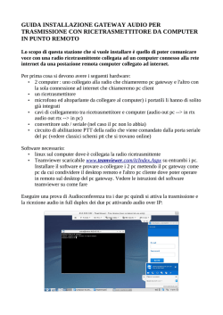 guida installazione gateway audio per trasmissione con