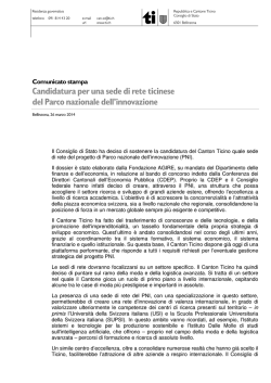 Candidatura per una sede di rete ticinese del Parco nazionale dell