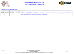 determinazioni pubblicate dal: 11/03/2014 al: 11/03