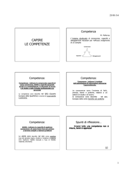 CAPIRE LE COMPETENZE