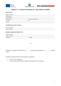 Allegato 3A - Proposte Progettuali per Mobilit&agrave; di Apprendisti