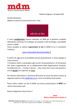 apri allegato - Mdm Milano Distribuzione Media S.R.L.