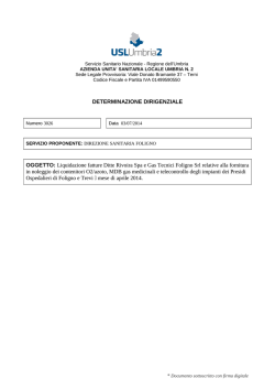 Liquidazione fatture Ditte Rivoira Spa e Gas Tecnici Foligno Srl