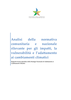 Analisi della normativa comunitaria e nazionale rilevante per gli