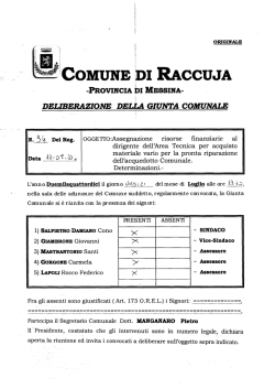 deliberazione della giunta comunale