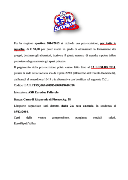 Pre-iscrizione 2014-2015 - ASD Euro Due Pallavolo
