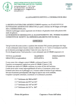 modulo iscrizione - PAT Pattinatori Artistici Torino