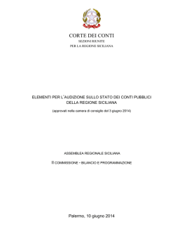 Sezioni riunite per la Regione siciliana in sede di