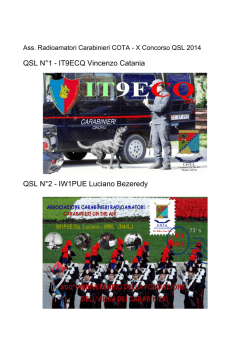 QSL N&deg;1 - IT9ECQ Vincenzo Catania QSL N&deg;2 - IW1PUE