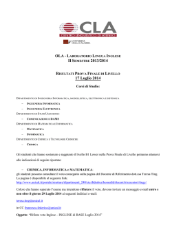 OLA - L II SEMESTRE 2013/2014 17 Luglio 2014