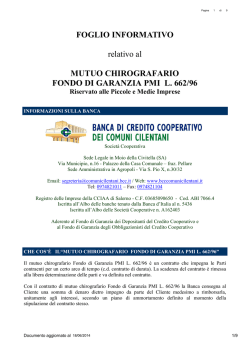 Mutuo chirografario Fondo di Garanzia