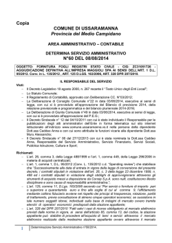 Determina Servizio Amministrativo n°60/2014