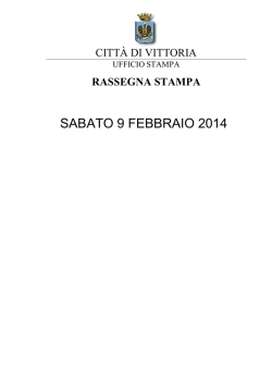 8 Febbraio 2014 - Comune di Vittoria