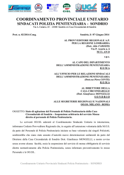 cc sondrio - stato di agitazione