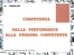 COMPETENZA DALLA PERFORMANCE ALLA PERSONA