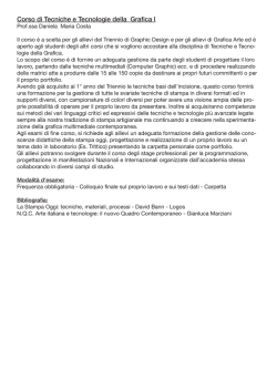 Corso di Tecniche e Tecnologie della Grafica I