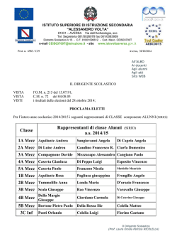 Proclamazione eletti come rappresentanti di classe corso