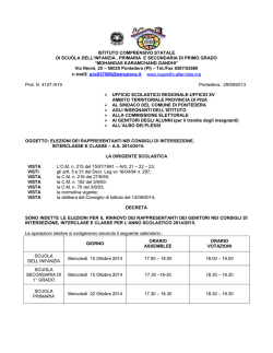 Indizione elezioni rappresentanti dei genitori 2014/2015