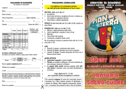 GREST 2014 ORATORIO SACRO CUORE